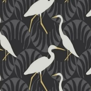 New wallpaper York Egret Chinoiserie birds black 27ft roll